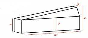 Right Drop Kerb: 3Ft Long x 6" (Rising to 10") High x 5" Wide 915mm x 152mm (Rising to 255mm) x127mm