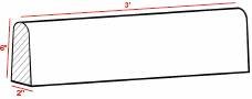 Round Top 6" high x 2"wide or 153mm x51mm Manufactured in standard 3ft lengths (915mm)