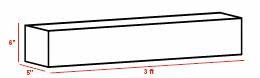 3ft Long x 6" High x 5" Wide (915mm x 152mm x 127mm)