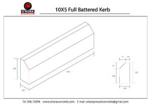 10X5 Full Battered Kerb