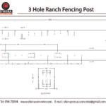 3 Hole Ranch Fencing Post