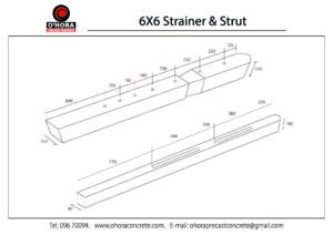 6X6 Strainer & Strut